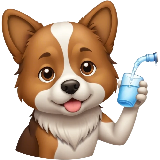 make a dog drinking water emoji