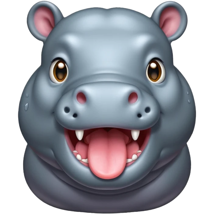 hippo with tongue sticking out emoji