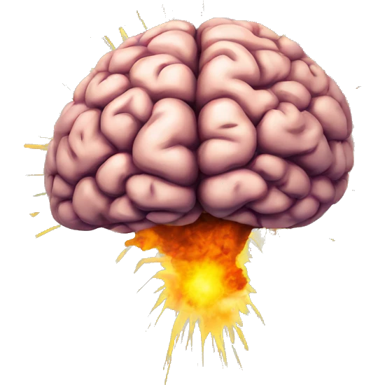 a brain with an explosion above it emoji