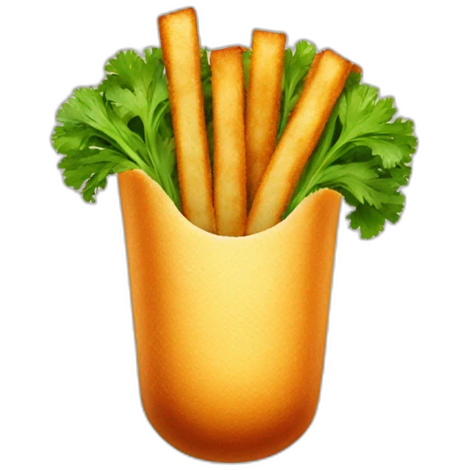 Double half fry with cinnamon and cilantro on it emoji