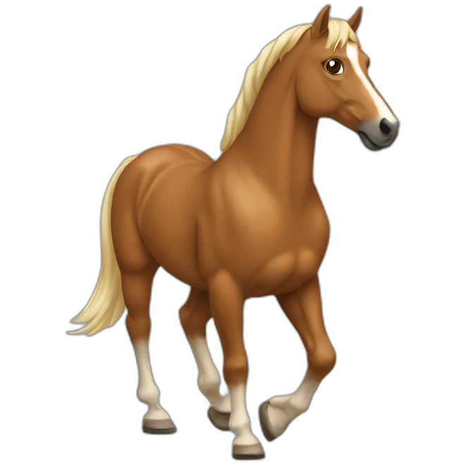 Un cheval qui chevauche un humain emoji