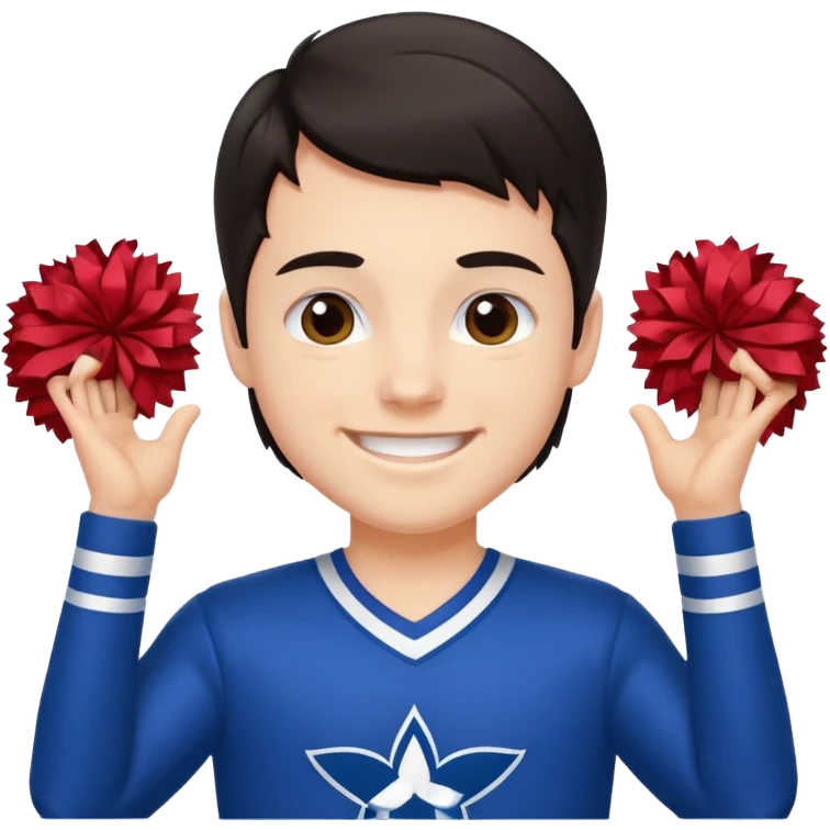 All star Cheerleader white boy boy in with dark hair in cheerleader uniform  emoji
