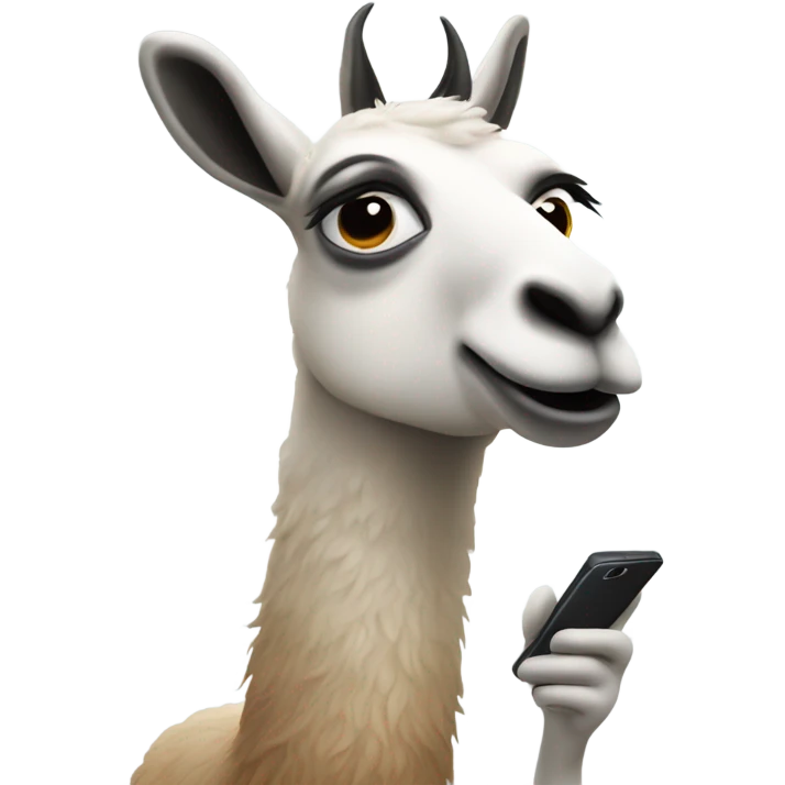 lama talking on the phone emoji