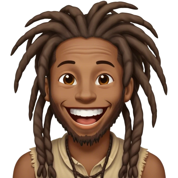 Black guy with dreadlocks laughing  emoji