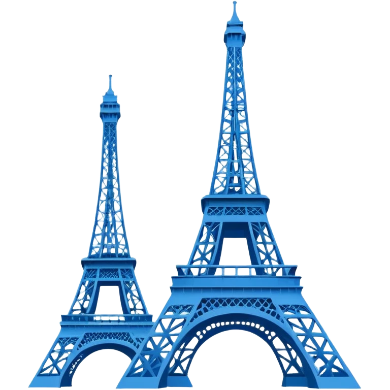create a blue emoji of tour eiffel. 2D linear style emoji