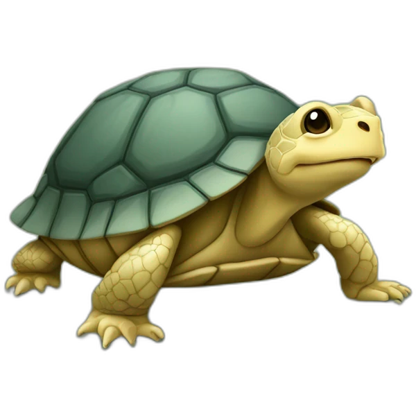 Une souris sur une tortue emoji