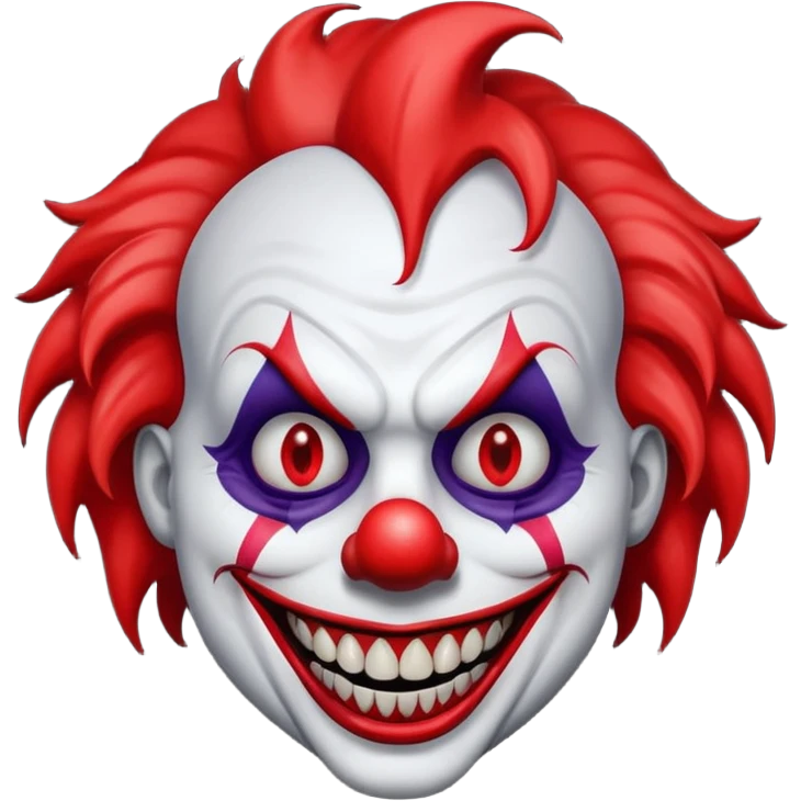 sinister clown with jagged teeth and dark aura emoji