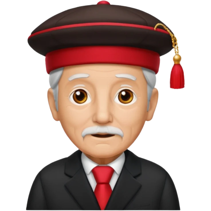 black suited old man with red fes hat emoji