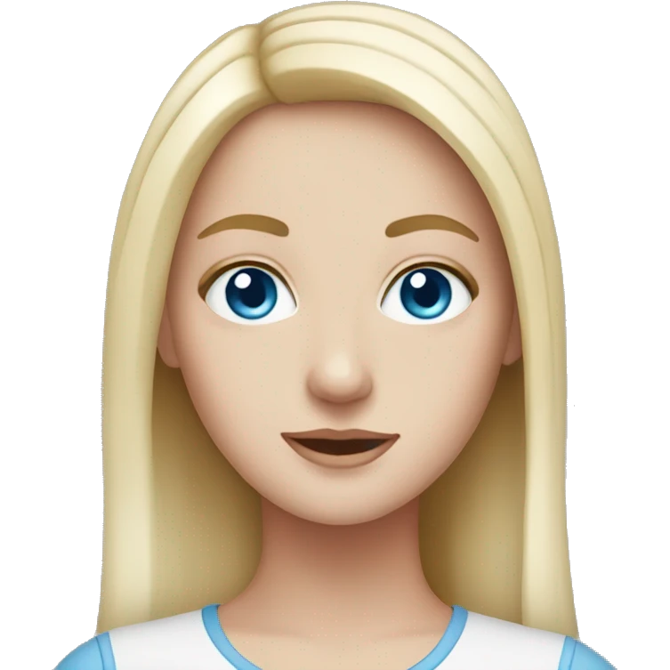 White girl with blue eyes emoji