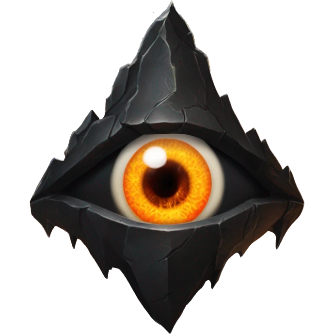 Eye of Sauron with glowing orange iris, set in a dark tower of Mordor emoji