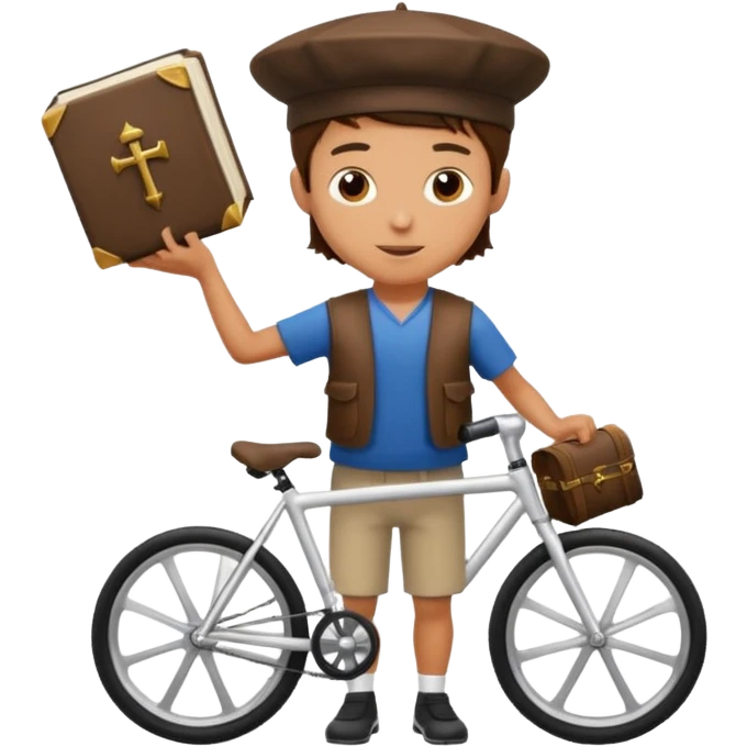 Cycle rider carrying torah emoji