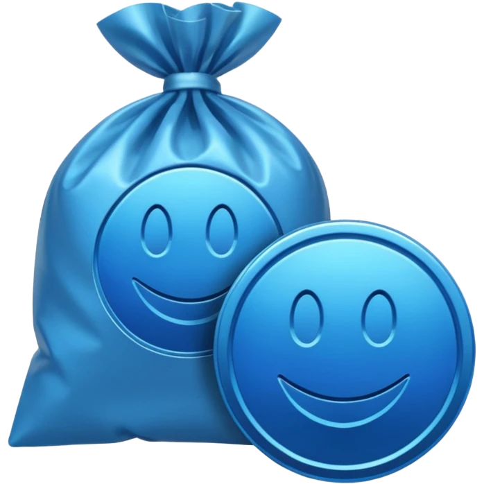 blue coins credit in a package emoji