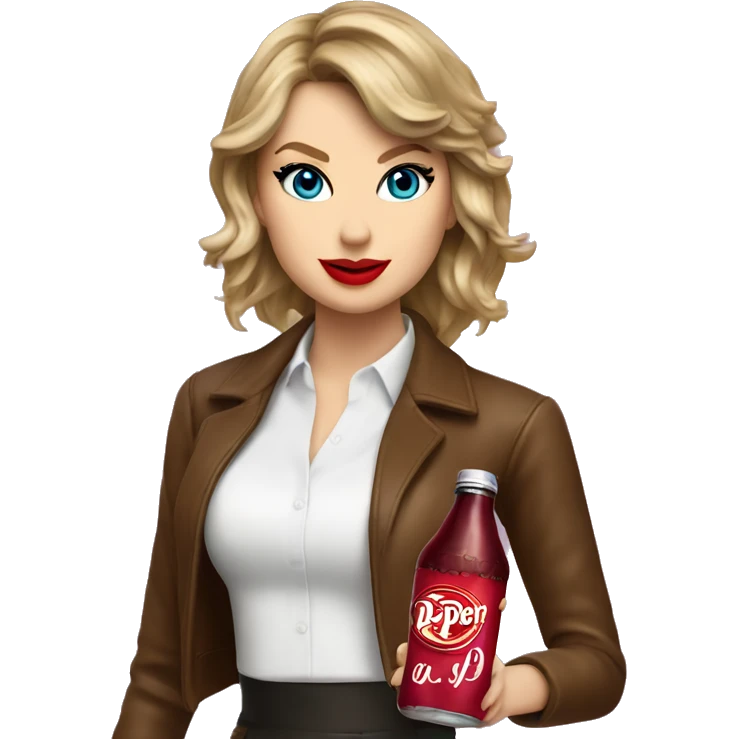 Taylor swift on a horse with a Dr Pepper  emoji