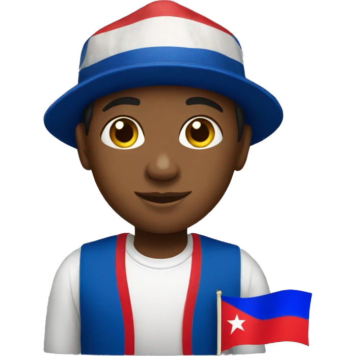 cuban young with Cuba flag  emoji