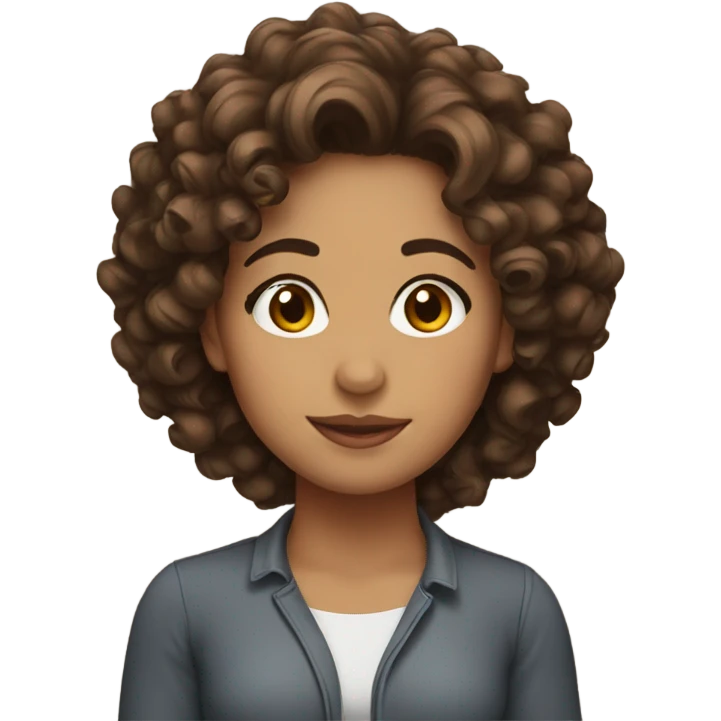 Latina brown curly hair emoji