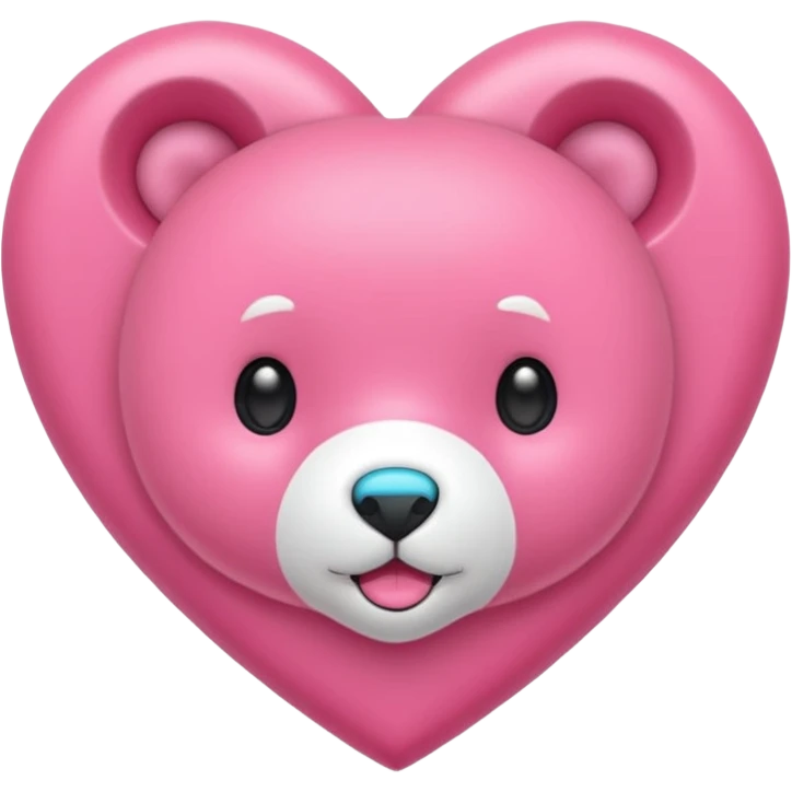 Oso gummy color aguamarina corazón rosa kawaii emoji