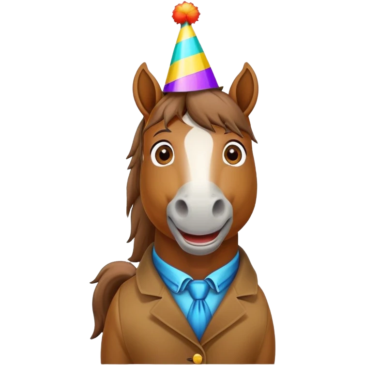 horse wearing a party hat emoji