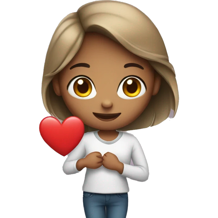 A girl emoji holding a heart emoji