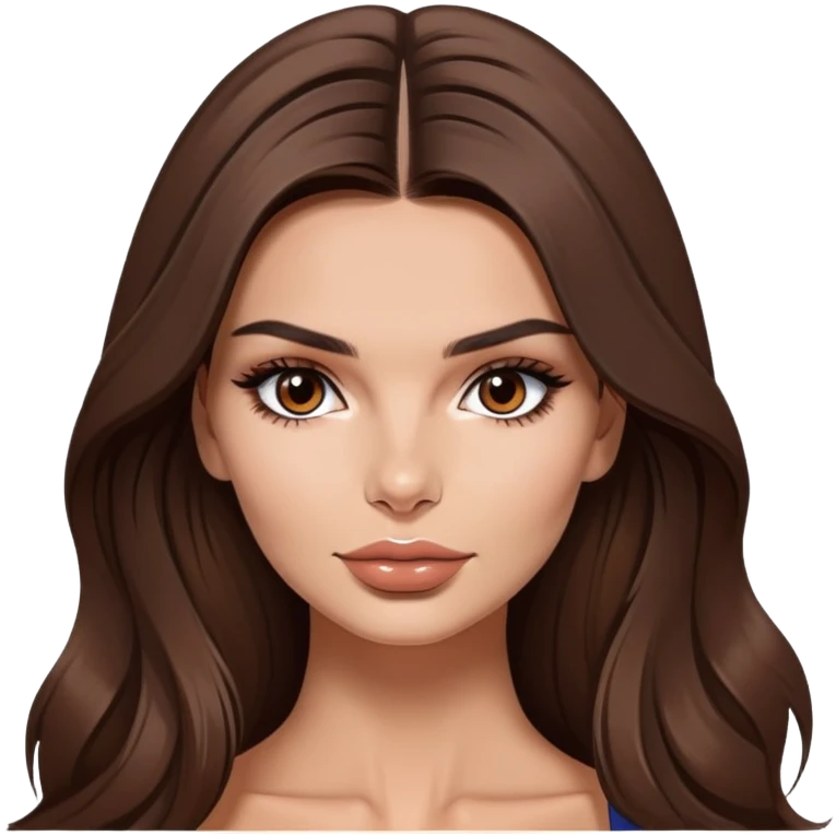 Beautiful woman with long brown hair, model, Emily Ratajkowski emoji