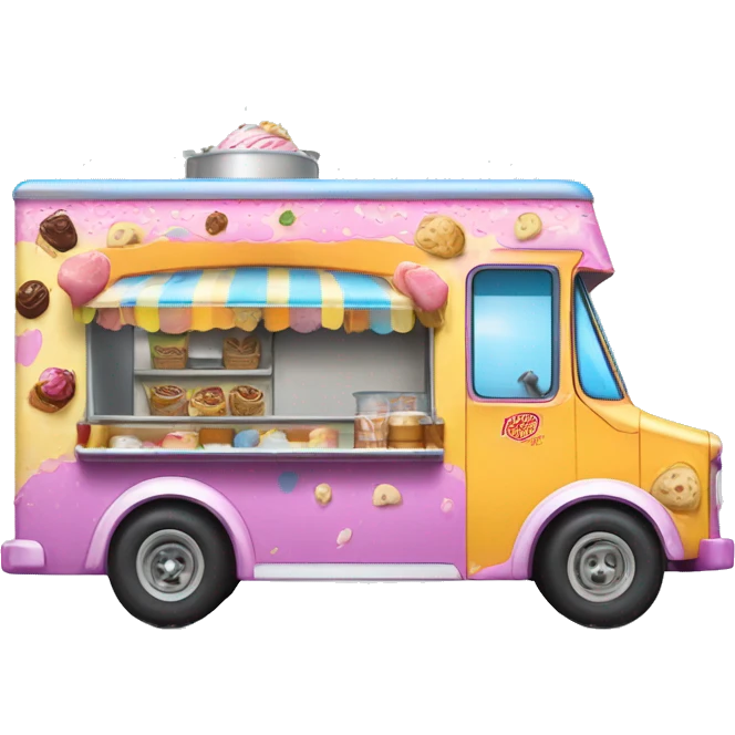 Hot wheels style, 1917 ice cream food truck emoji