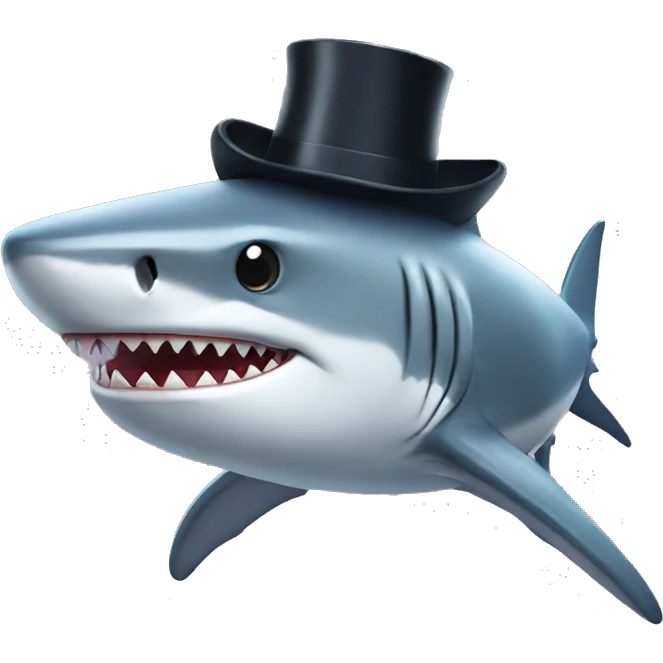 Shark with top hat emoji
