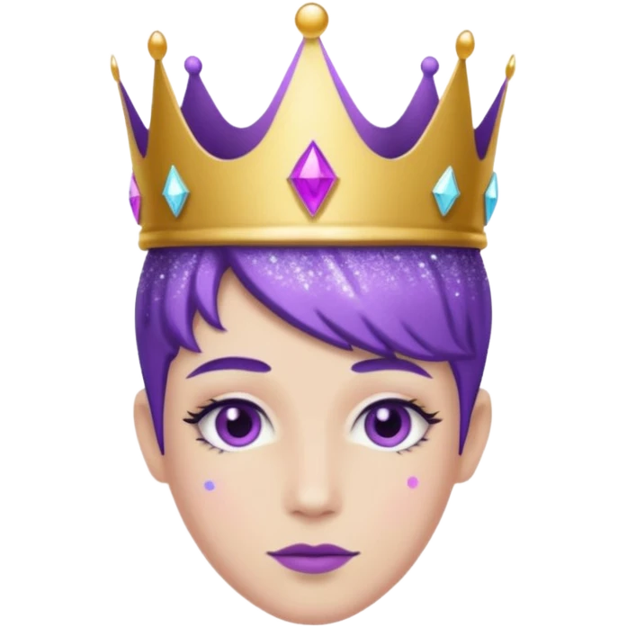 purple non-binary people glitter crown emoji