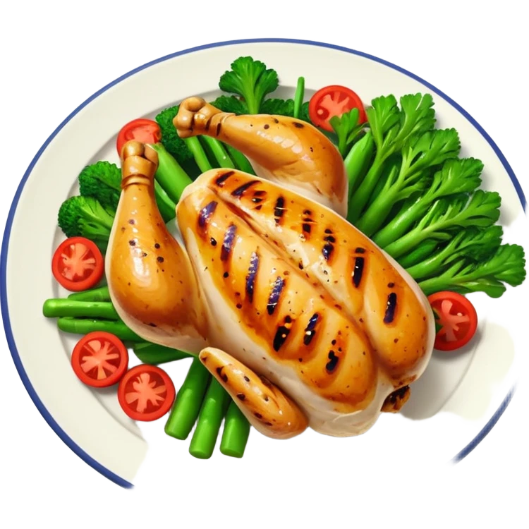 Grilled Chicken with Steamed Vegetables emoji