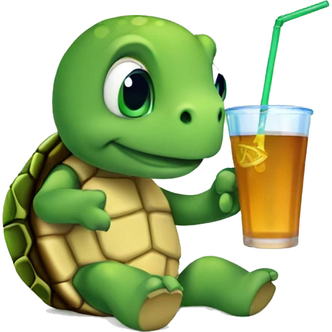 turtle holding a drink emoji