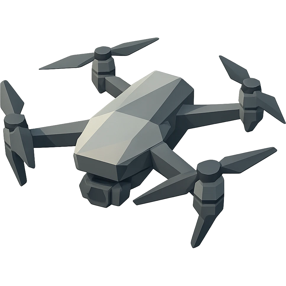 low-poly polygonal style drone emoji