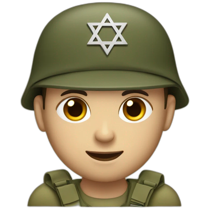 A Jewish soldier with an IDF uniform and a cap emoji