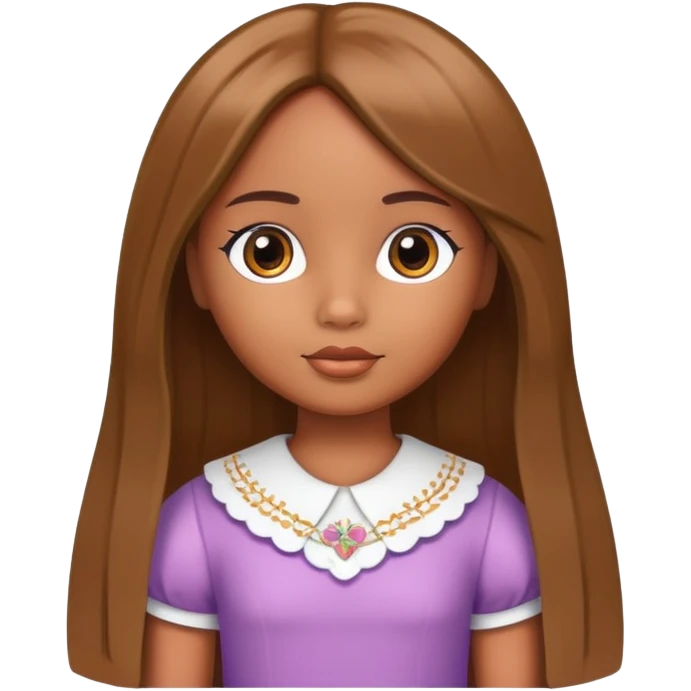 uma boneca morena com o cabelo liso emoji