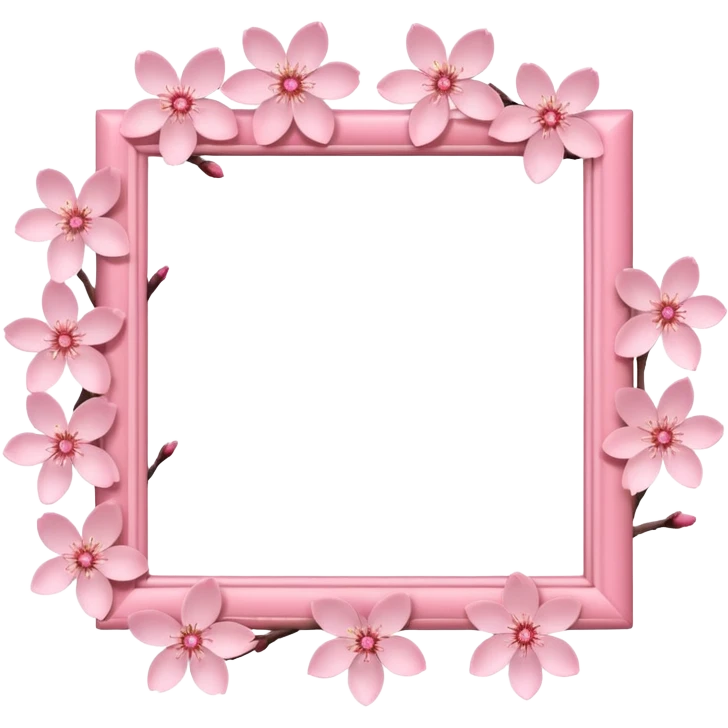 pink photo frame of a blossom emoji