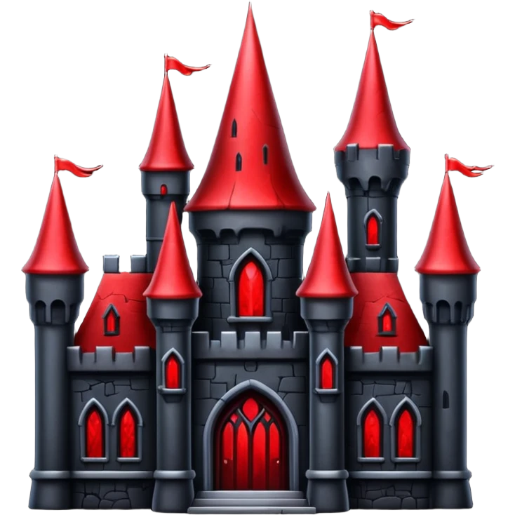 Dark Vampire Castle with the colors red and black emoji
