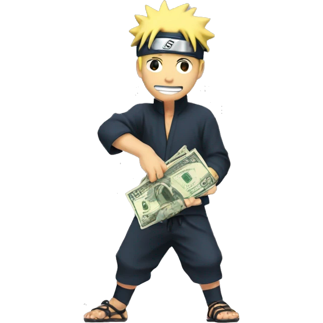 Naruto doing money spread  emoji