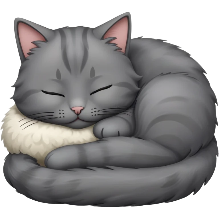 Bitmoji style of gray cat sleeping  emoji