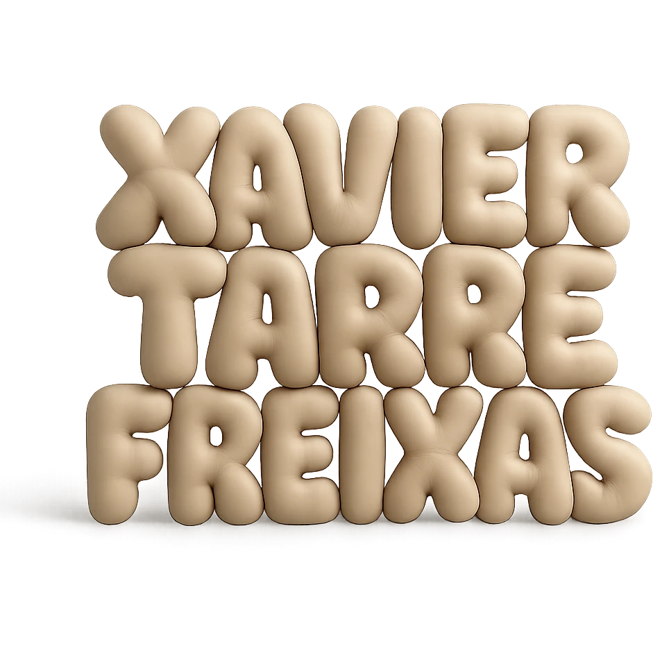 'Xavier Tarre Freixas' text in a soft and puffy cushion style emoji