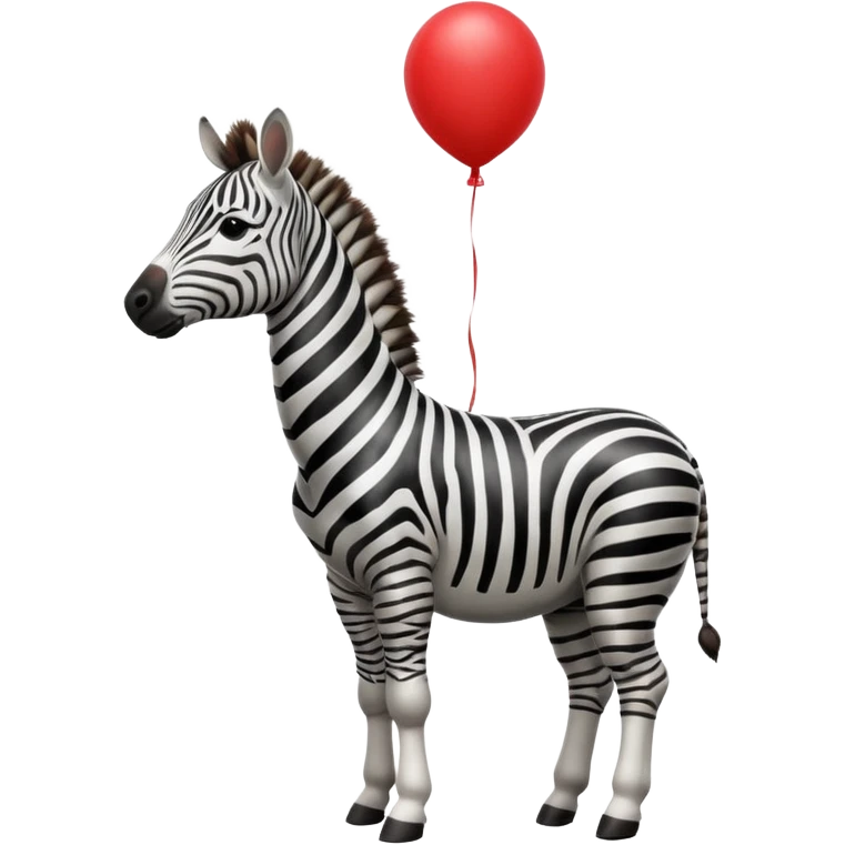 zebra holding red balloon in hand emoji