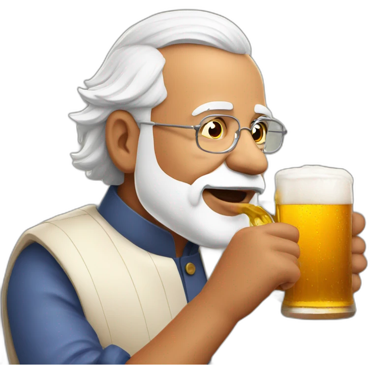 modi drinking beer emoji