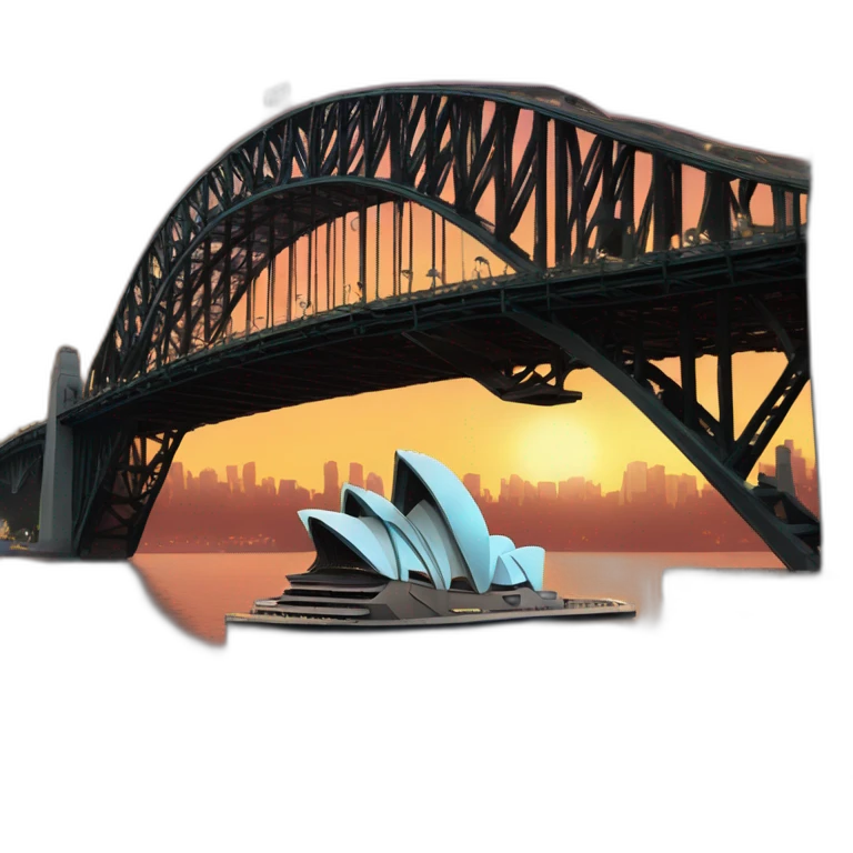 sydney-harbour-bridge beneath fire sea emoji