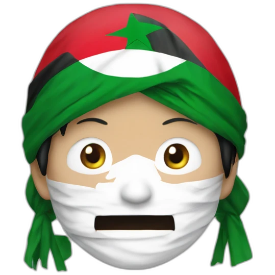 Luffy main drapeau  Palestine emoji