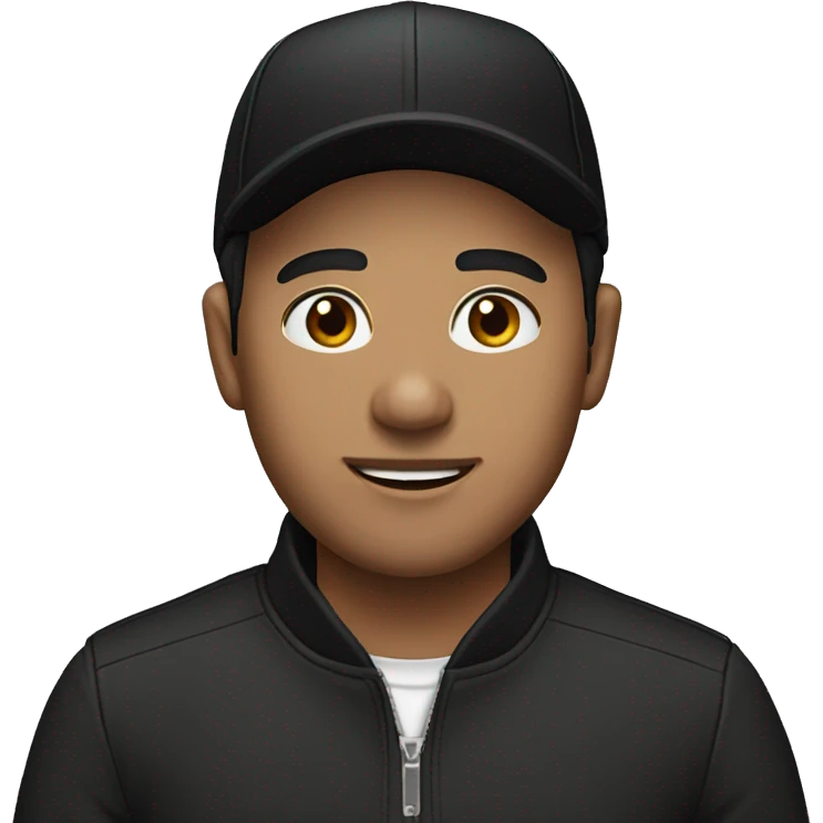 person with dark brown hair and black cap emoji