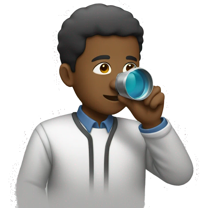 black man searching with loupe emoji