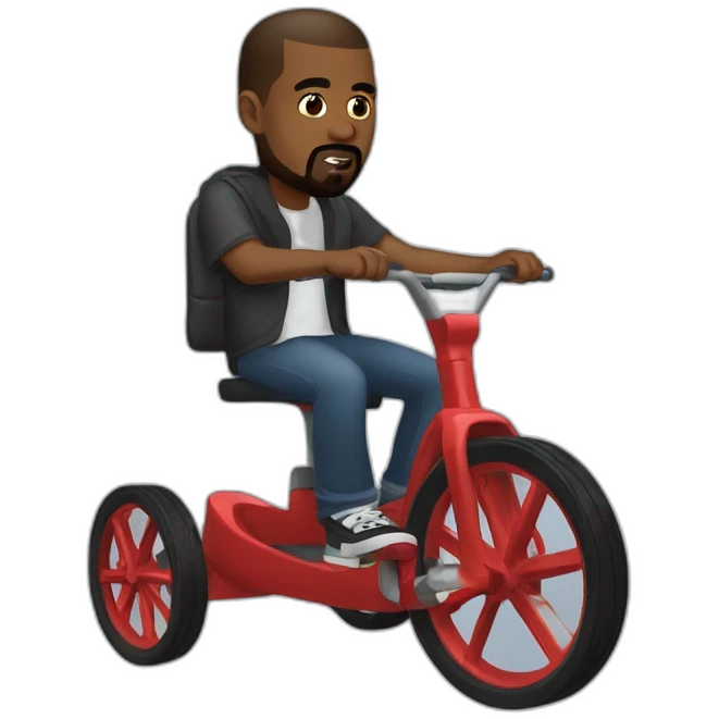 kanye west riding tricycle emoji