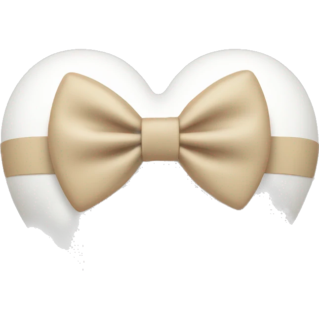 white heart with beige bow emoji