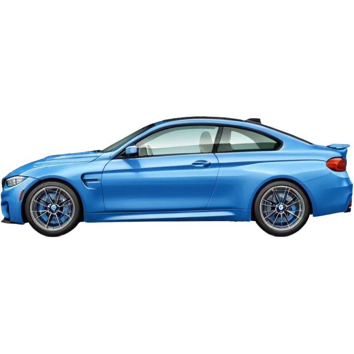 A retro sticker of a blue BMW M4 competition  emoji