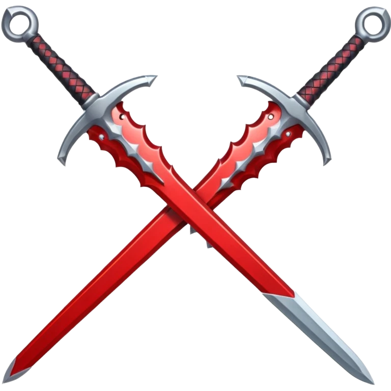 glitter red two sword emoji