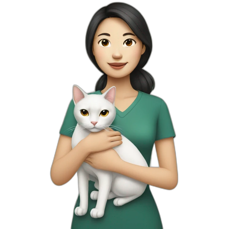 Vietnamese woman with a cat emoji