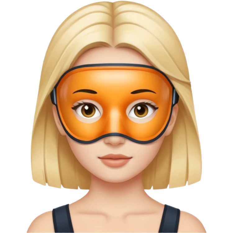 A Currentbody led therapy mask on a girl emoji