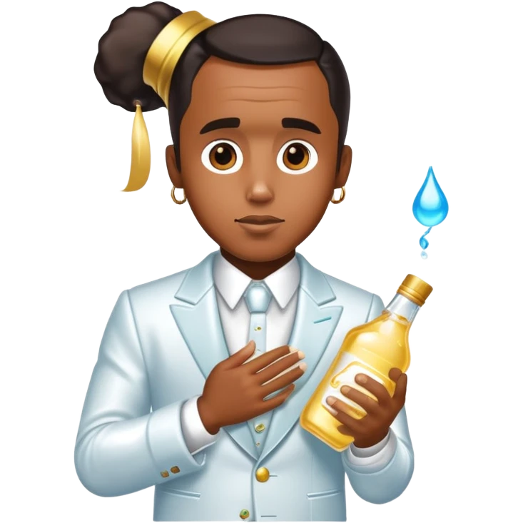 Diddy in a party outfit with baby oil  emoji