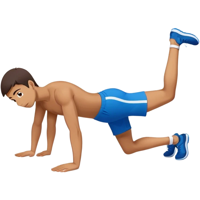 blue shorts doing plank exercise emoji